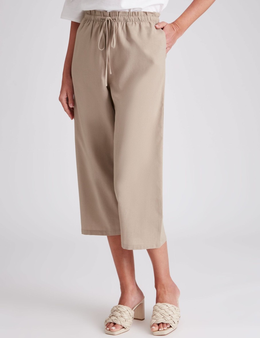 Bottoms WLane | W.Lane Linen Stripe Drawstring Pants