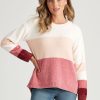 Knitwear Rockmans | Rockmans Long Sleeve Colour Block Chenille Jumper