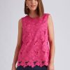 Tops NoniB | Noni B Sleeveless Floral Lace Top