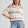 Knitwear Rockmans | Rockmans Long Sleeve Drop Shoulder Stripe Jumper