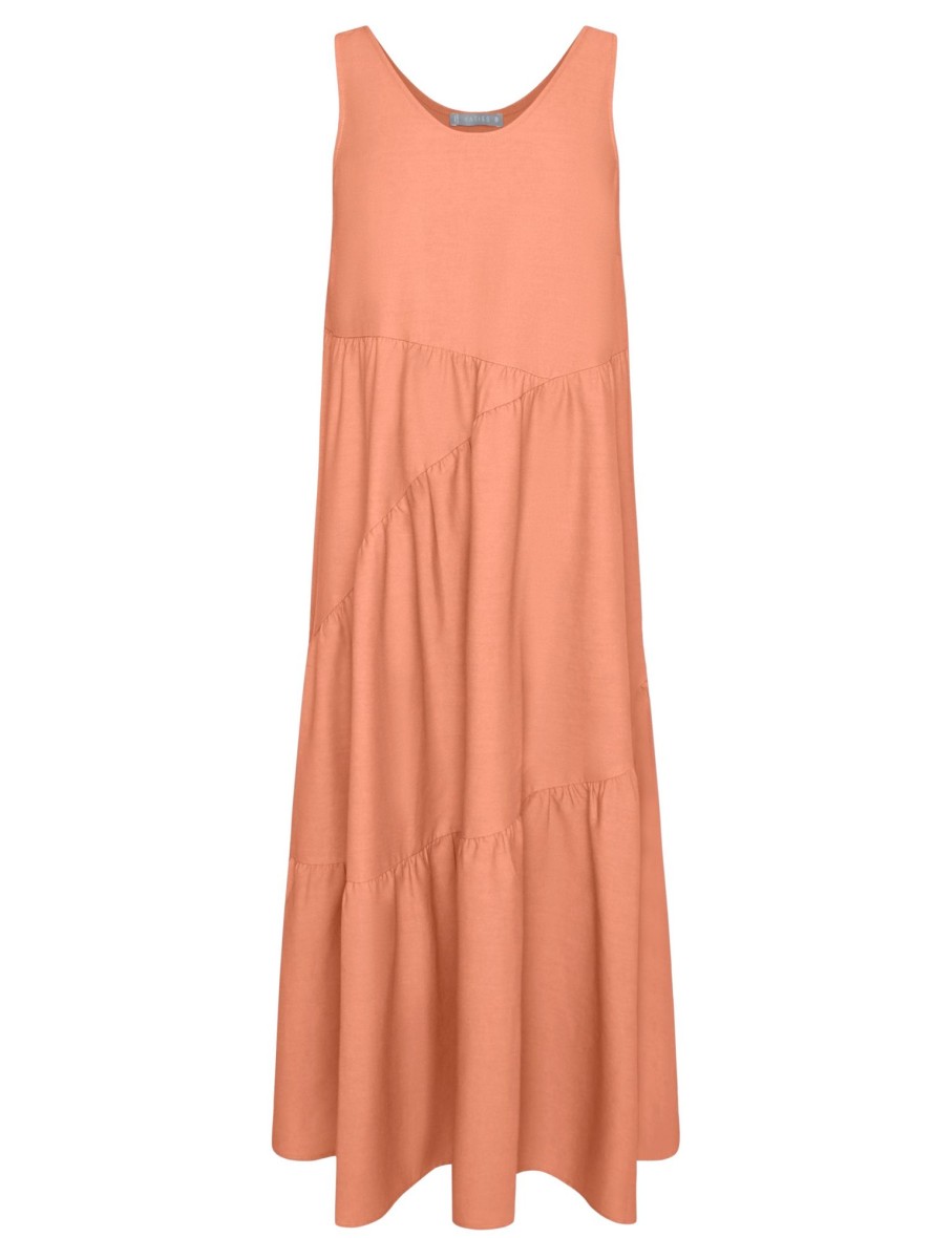 Dresses Katies | Katies Linen Sleeveless Seamed Tiered Maxi Dress