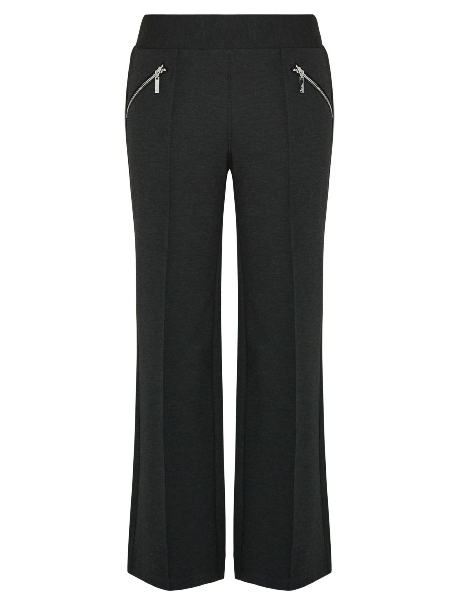 Bottoms Millers | Millers Full Length Wide Legs Pannelled Ponte Zipped Pants