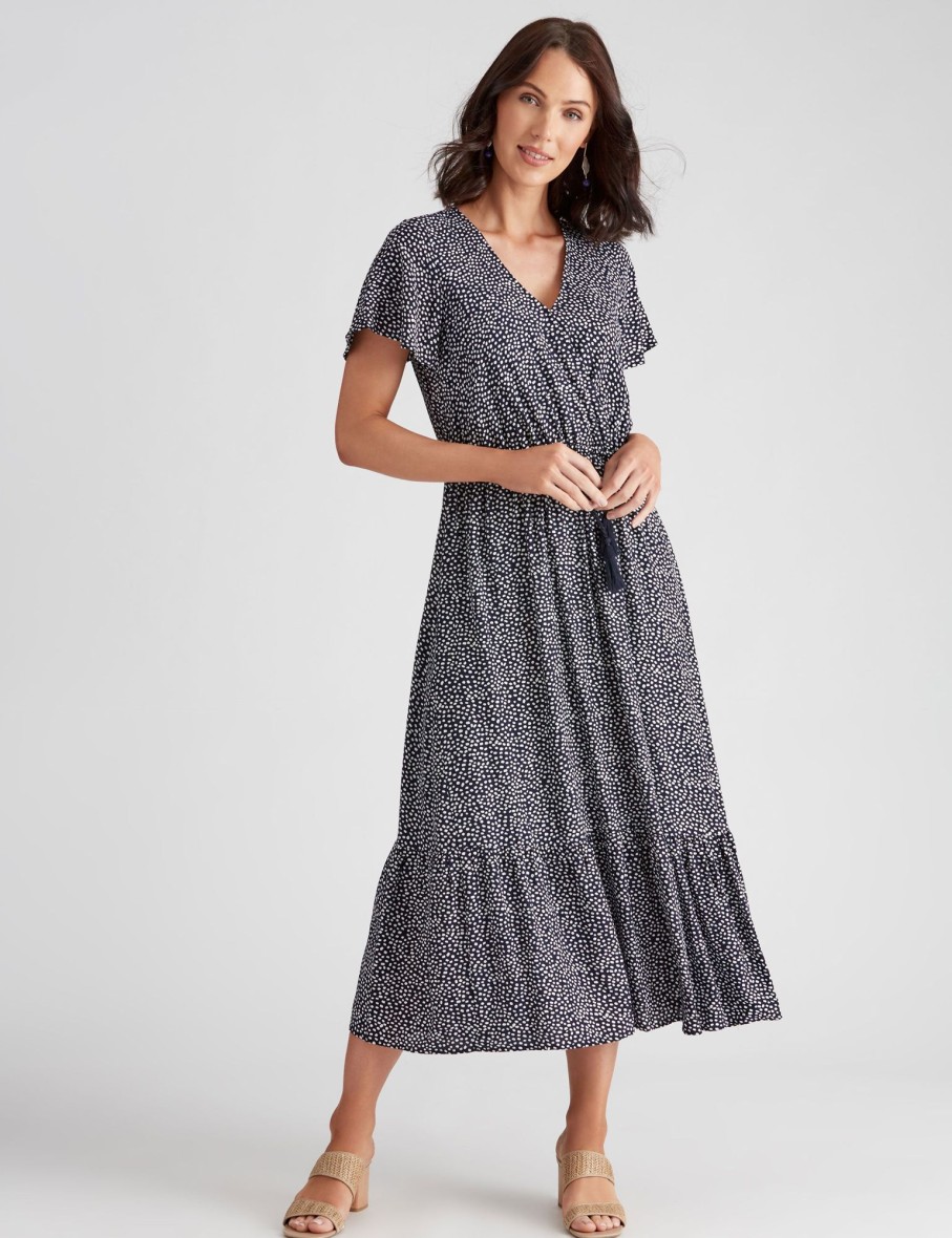 Dresses Katies | Katies Woven Faux Wrap Midi Dress