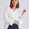 Tops NoniB | Noni B Broderie Half Placket Top