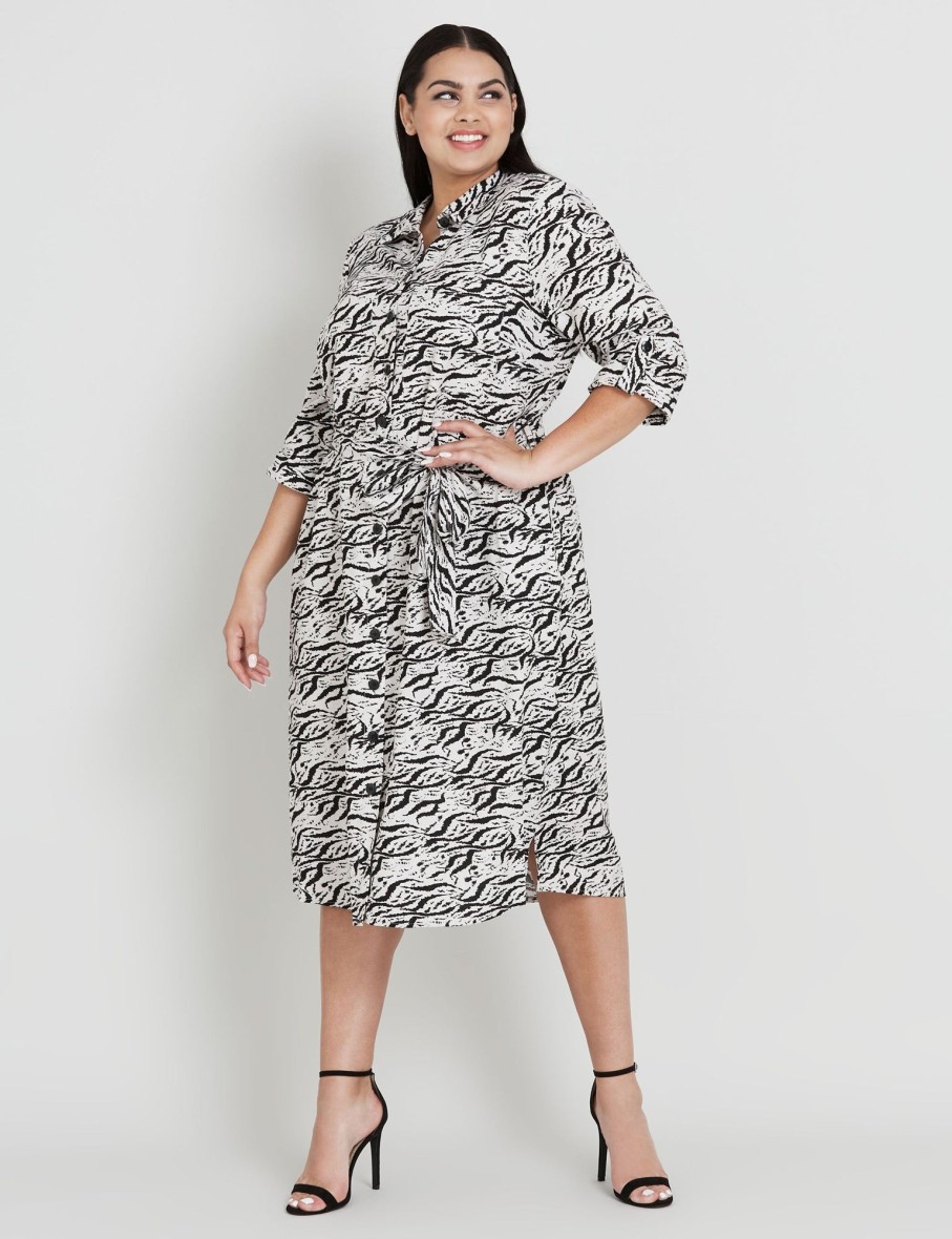 Dresses Beme | Beme Abstract Print Linen Dress