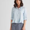 Outerwear Katies | Katies Linen Blend Peplum Jacket