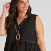 Tops Autograph | Autograph Woven Sleeveless V Neck Tunic