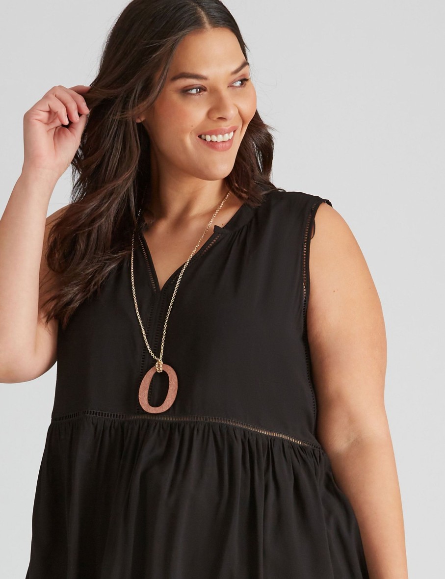 Tops Autograph | Autograph Woven Sleeveless V Neck Tunic