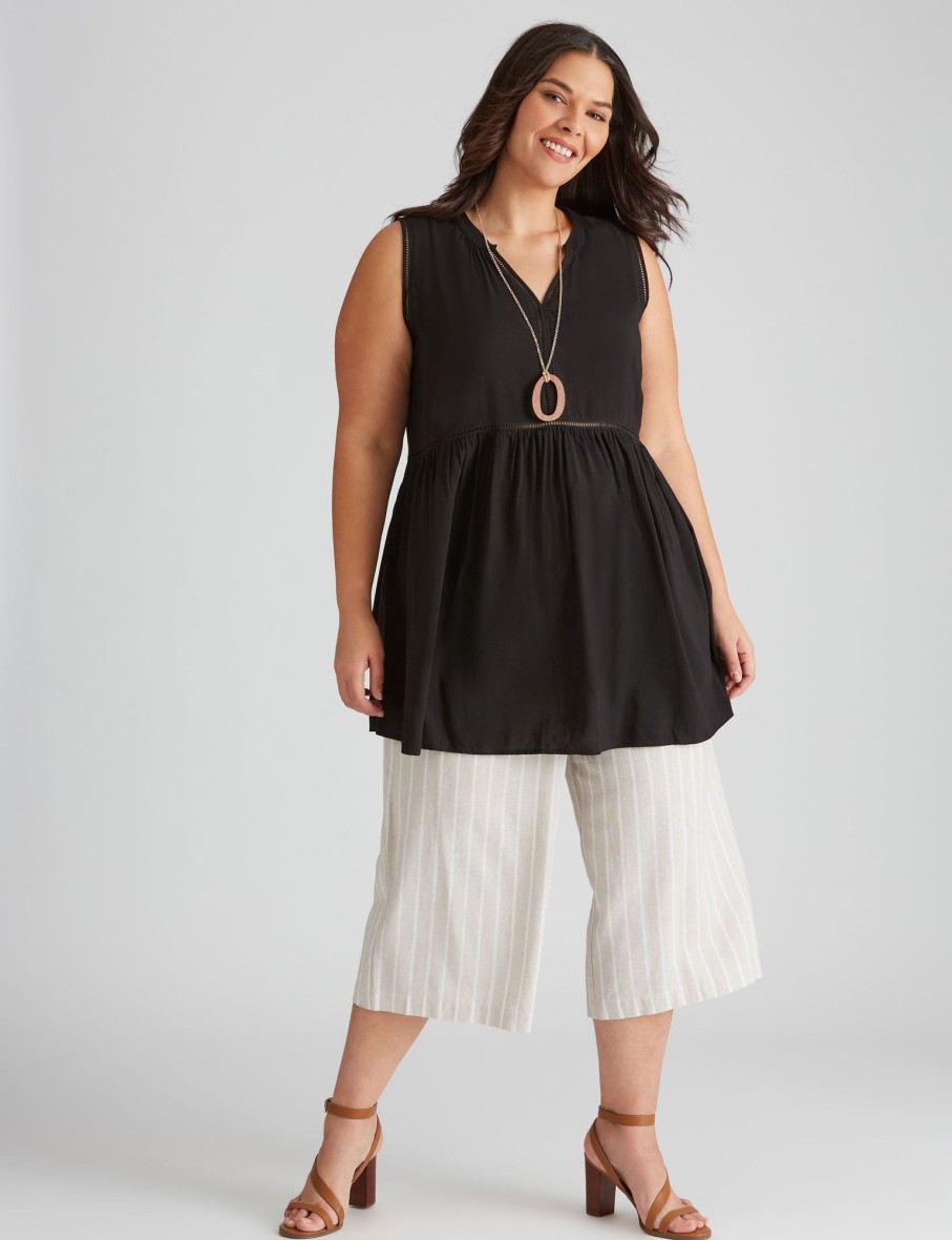 Tops Autograph | Autograph Woven Sleeveless V Neck Tunic