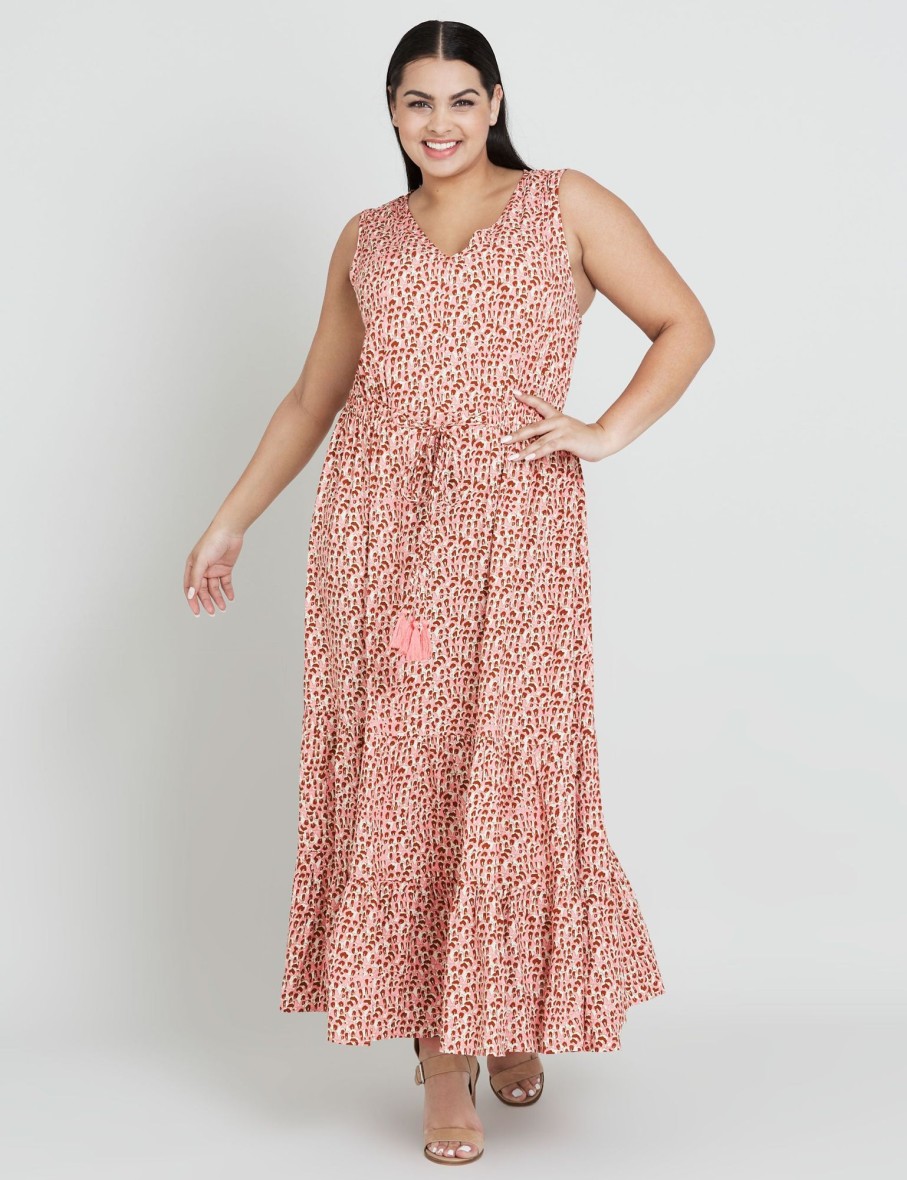 Dresses Beme | Beme Drawstring Print Maxi Dress