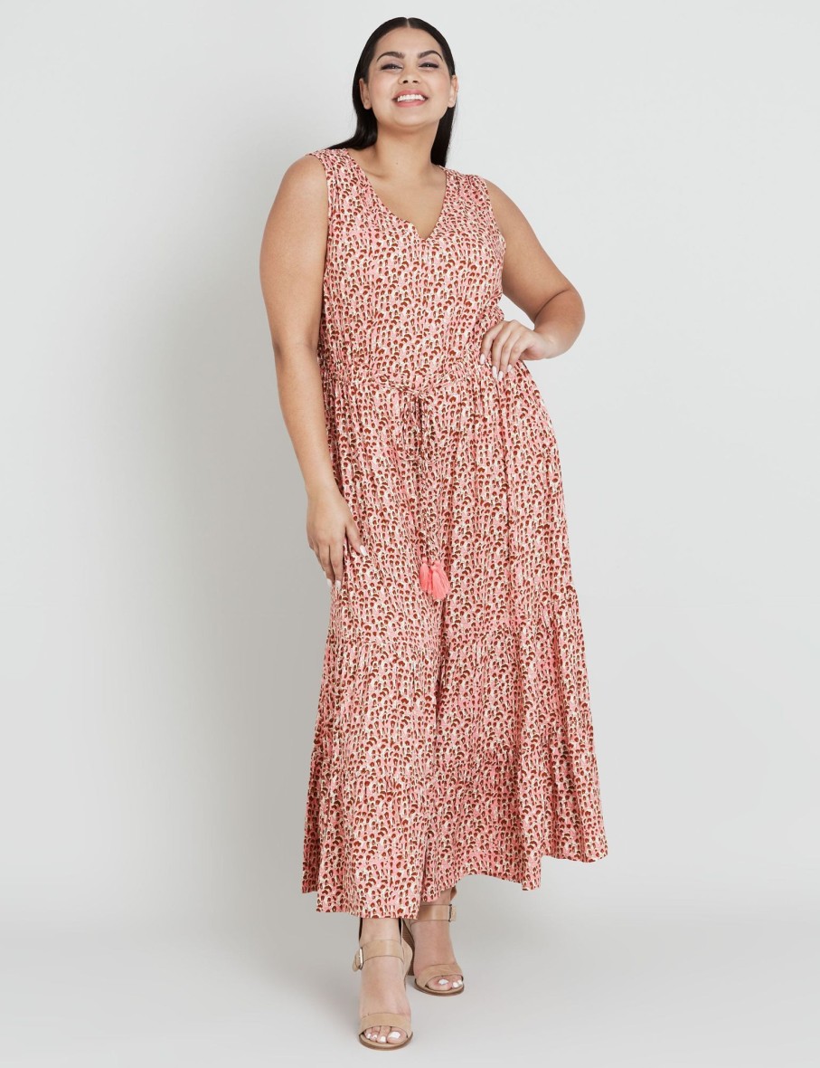 Dresses Beme | Beme Drawstring Print Maxi Dress