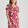 Dresses Rockmans | Rockmans Cap Flutter Sleeve Dress