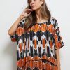 Tops NoniB | Double Layer Lurex Print Top