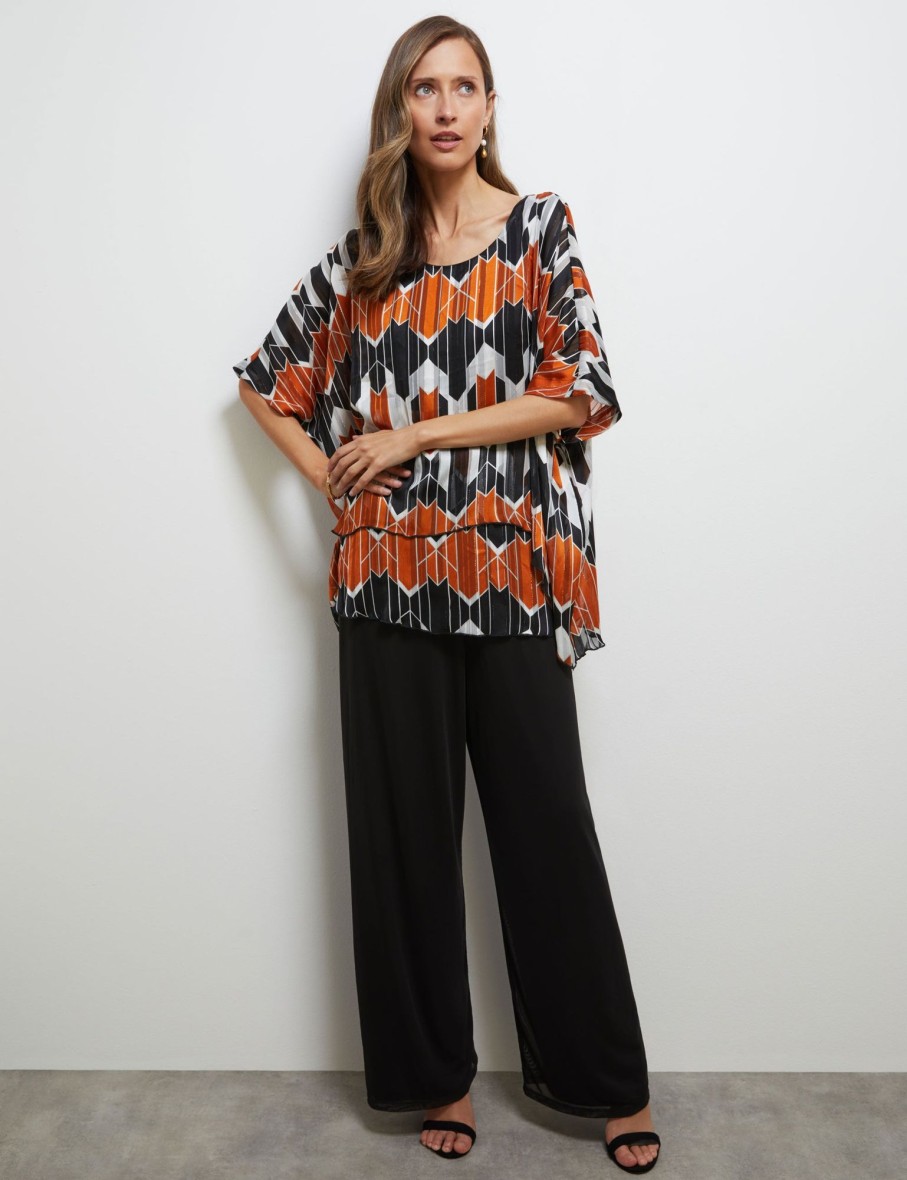 Tops NoniB | Double Layer Lurex Print Top