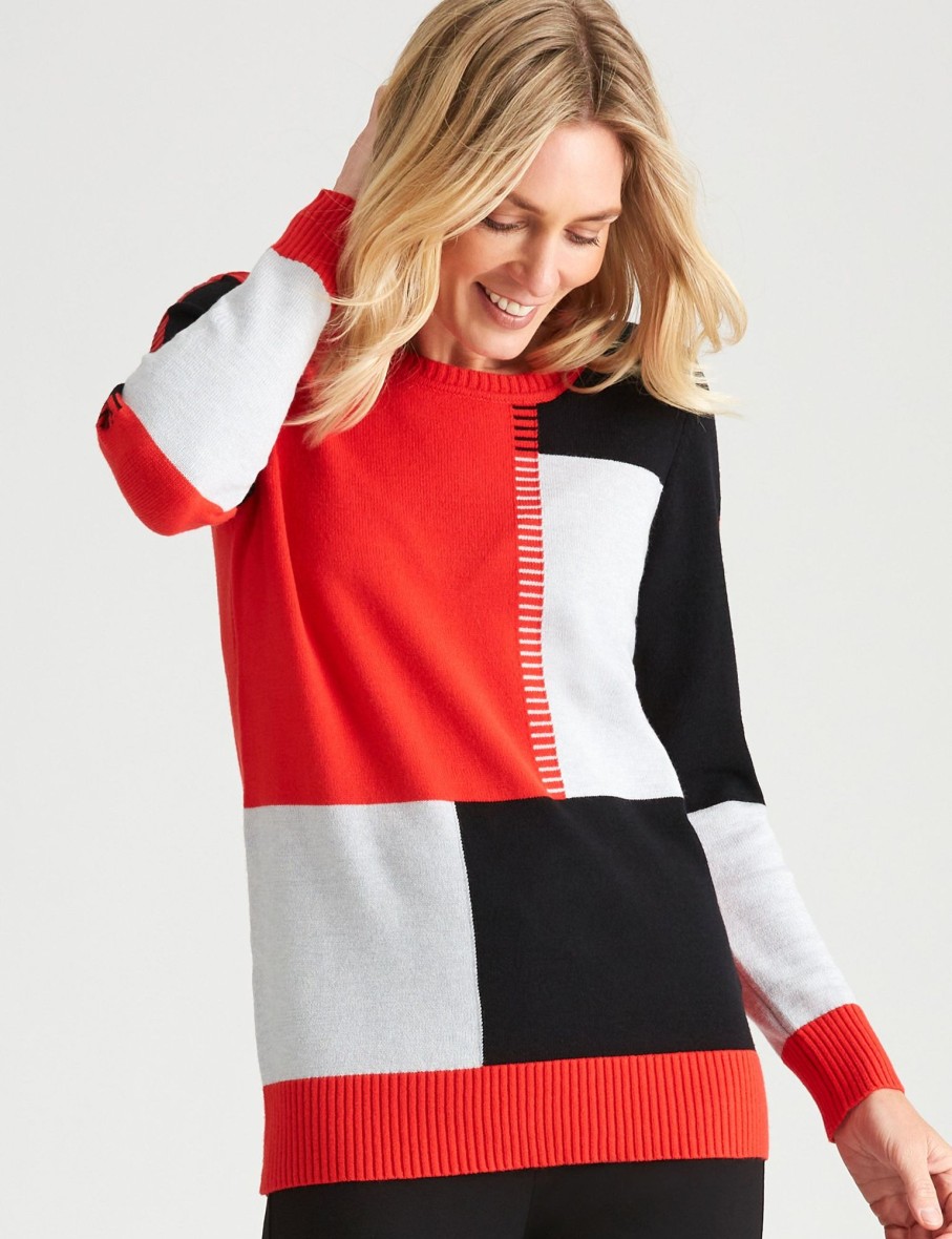 Knitwear NoniB | Noni B Colour Block Knitwear Jumper