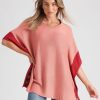 Knitwear Rockmans | Rockmans Elbow Sleeve True Knitwear Poncho Buttons