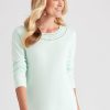 Tops NoniB | Noni B Cotton Neck Detail Tee