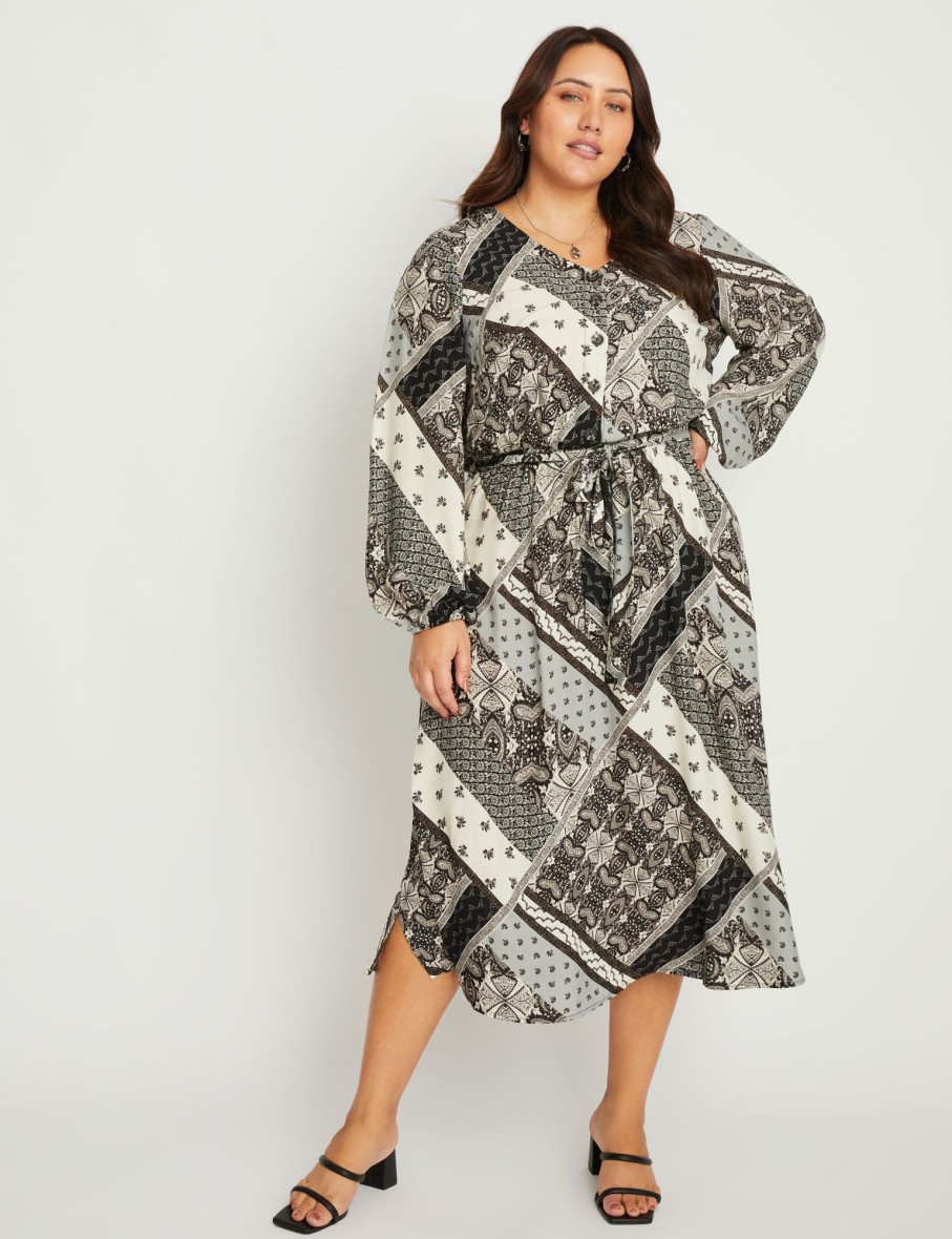 Dresses Beme | Beme Hanky Long Sleeve Dress