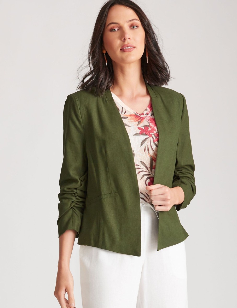 Outerwear Katies | Katies Linen Blend Blazer