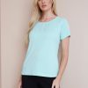 Tops NoniB | Noni B Round Neck Hotfix Rib T-Shirt