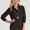 Tops NoniB | Noni B Knitwear Check Design Blouse