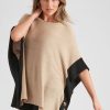 Knitwear Rockmans | Rockmans Elbow Sleeve True Knitwear Poncho Buttons