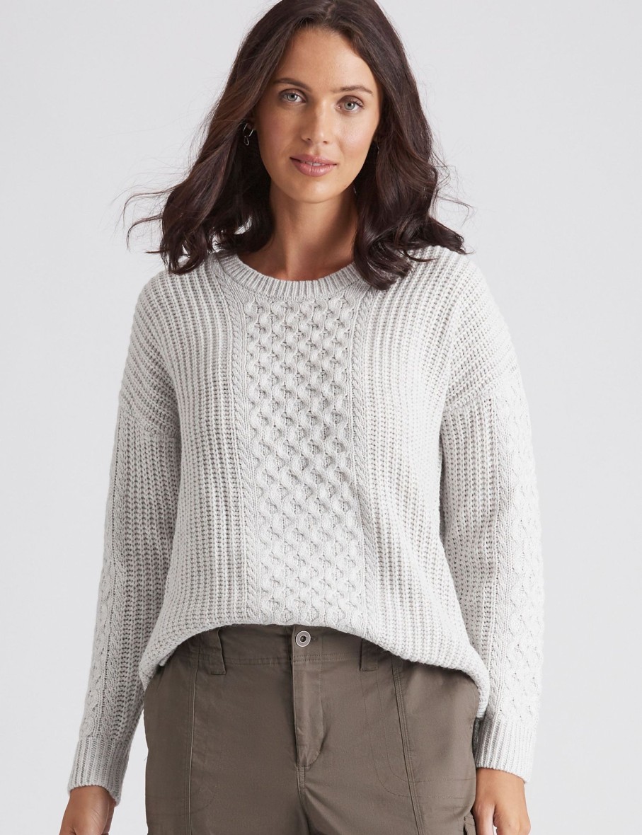 Knitwear Katies | Katies Cotton Scoop Neck Cable Jumper