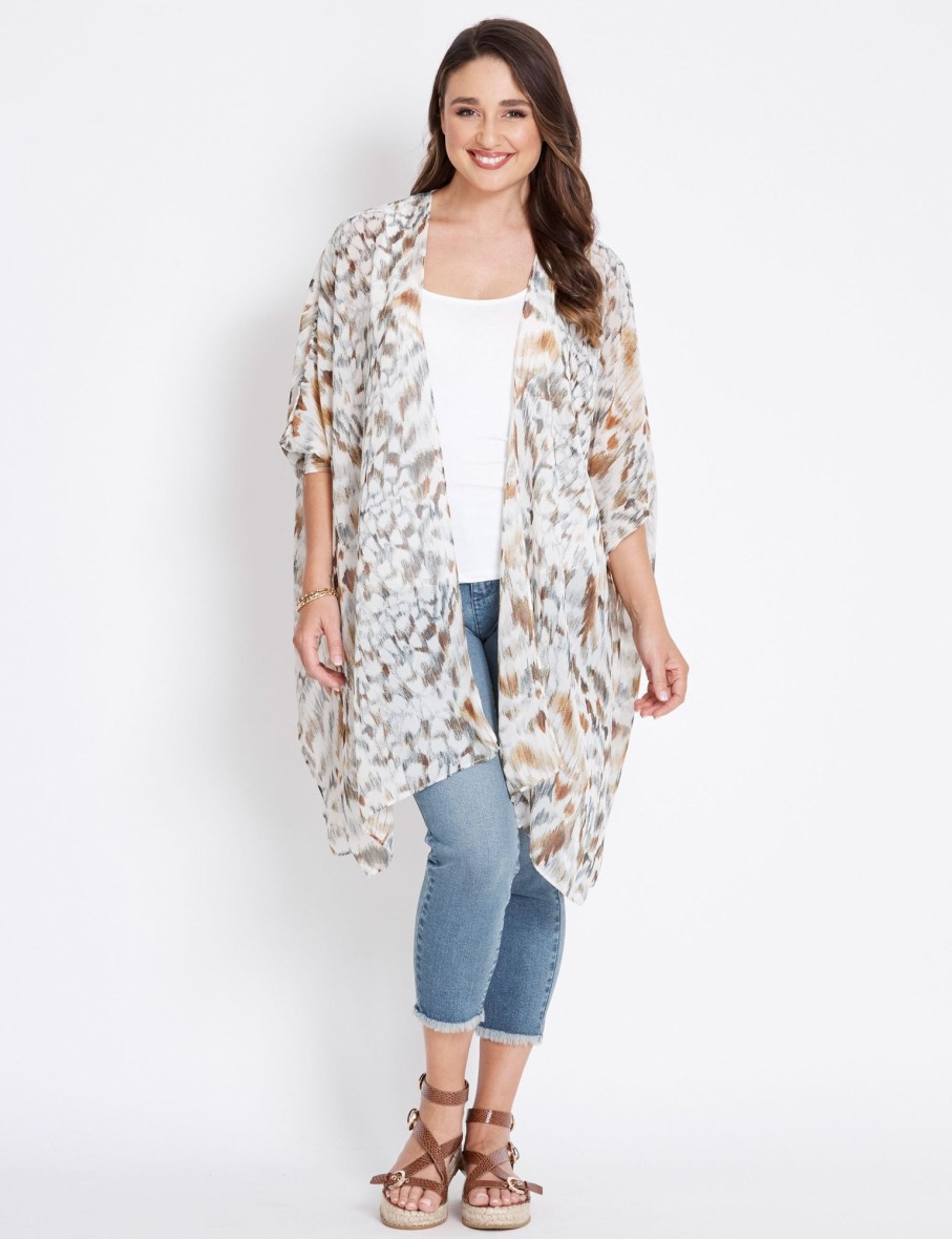 Outerwear Katies | Katies Printed Kimono