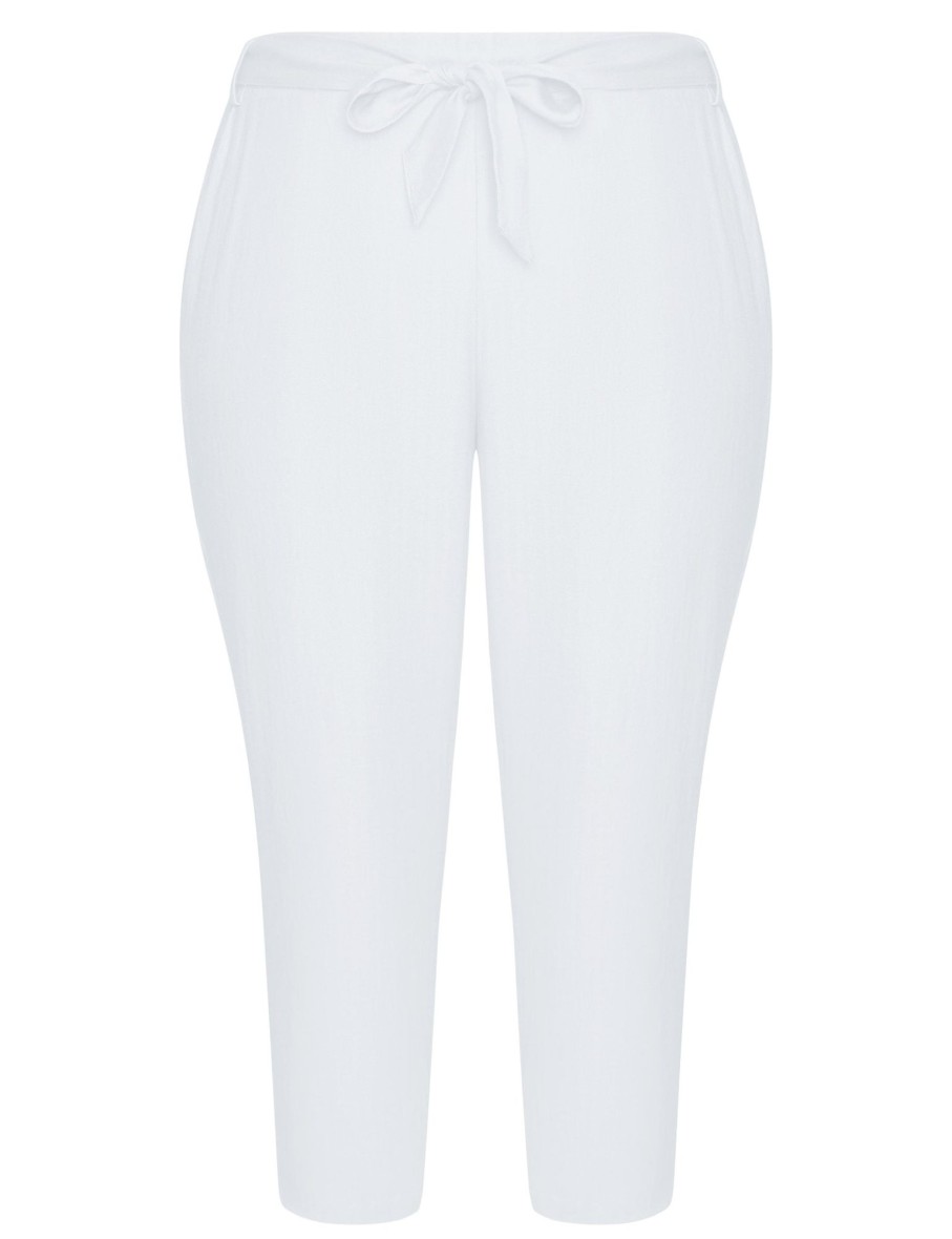 Bottoms Autograph | Autograph Full Length Belted Linen Pants