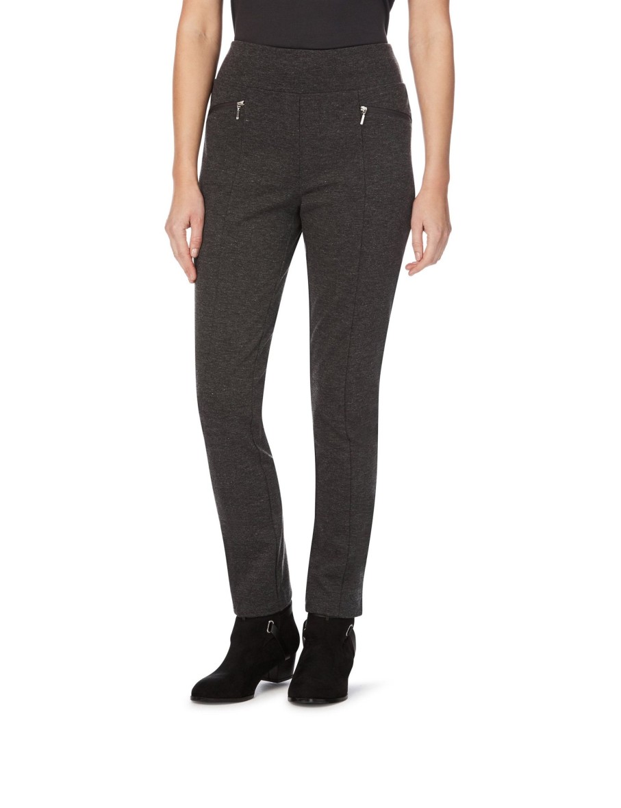 Bottoms WLane | W.Lane Full Length Zipped Detail Ponte Pants