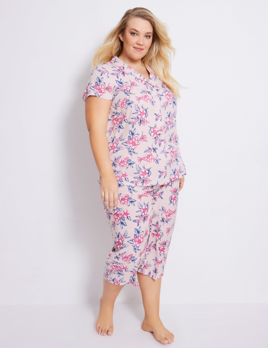 Sleepwear Autograph | Autograph Woven Crop Short Sleeve Lace Trim Pyjama Set