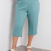 Bottoms Beme | Beme Crop Linen Button Detail Pants