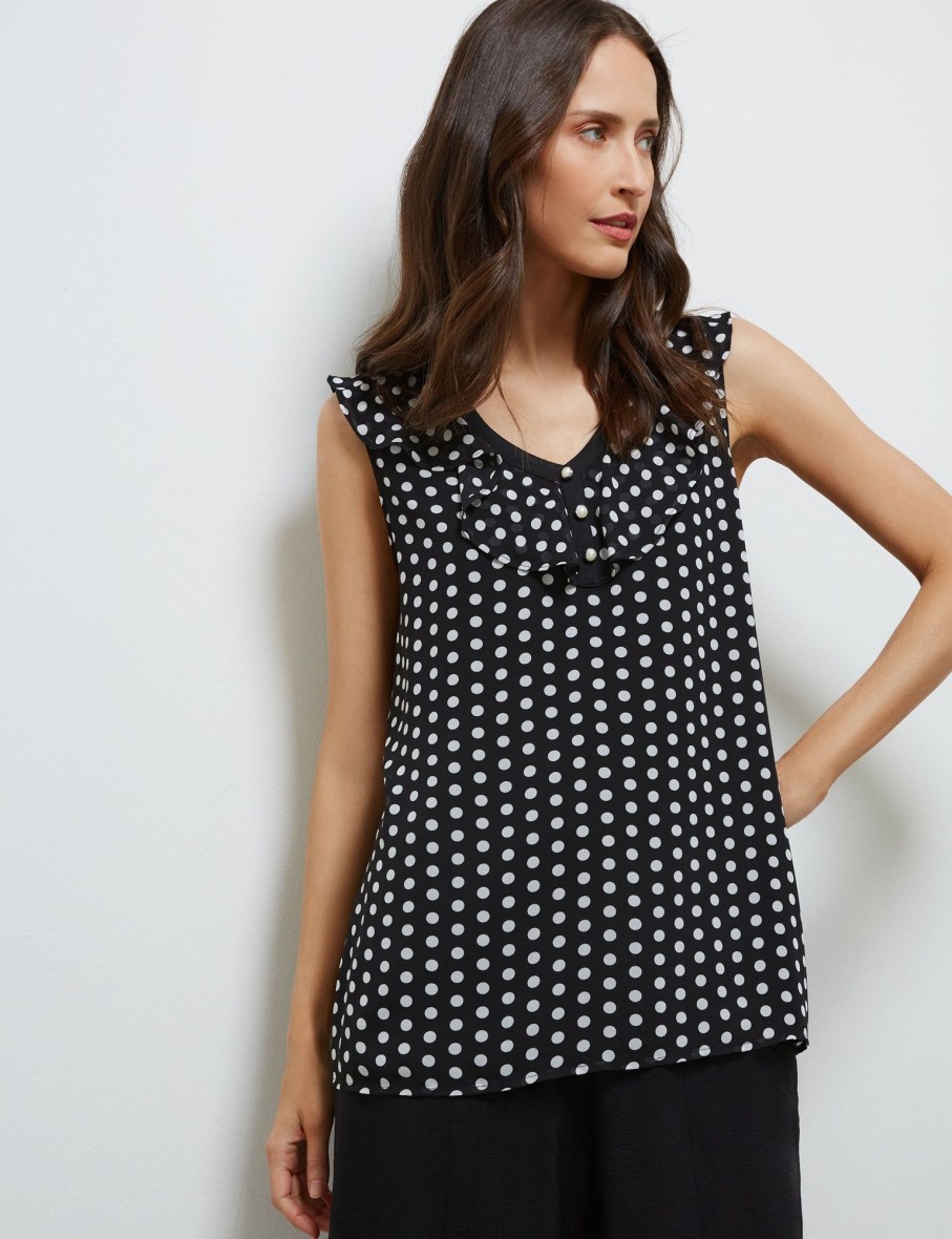 Tops NoniB | Pearl Button Frill Spot Top