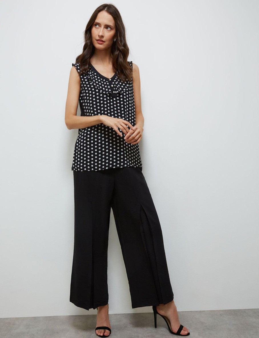 Tops NoniB | Pearl Button Frill Spot Top