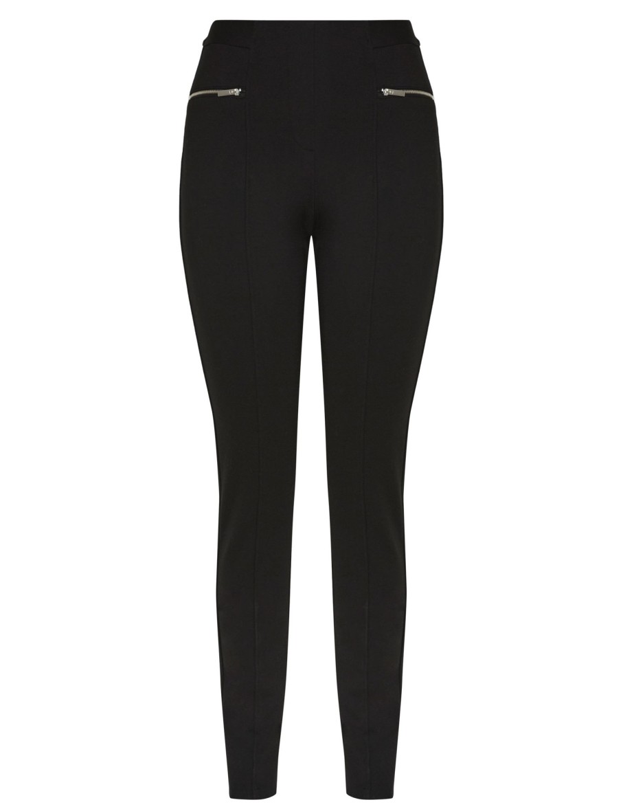 Bottoms WLane | W.Lane Zipped Pocket Ponte Pants