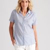 Tops NoniB | Noni B Cotton Stripe Shirt