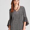 Tops NoniB | Noni B Bell Sleeve Lurex Top