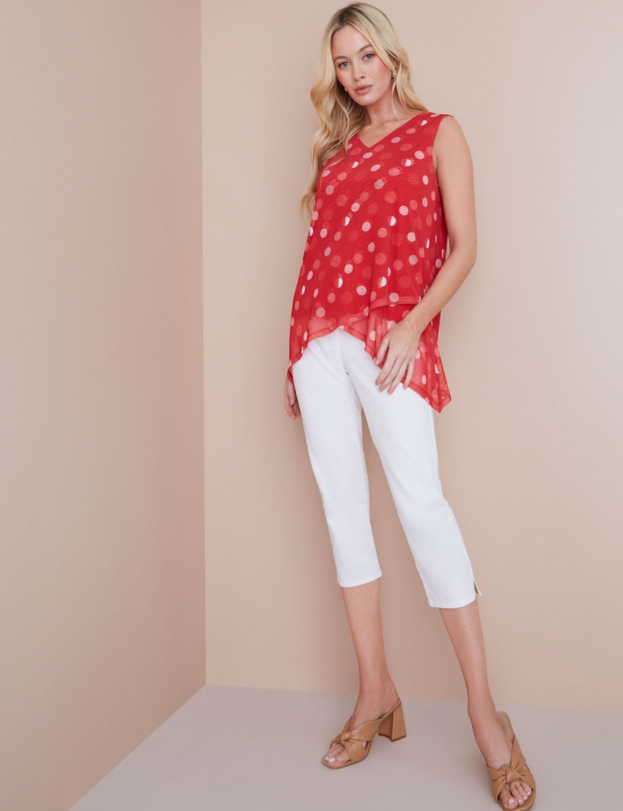 Tops NoniB | Hankerchief Hem Mesh Top