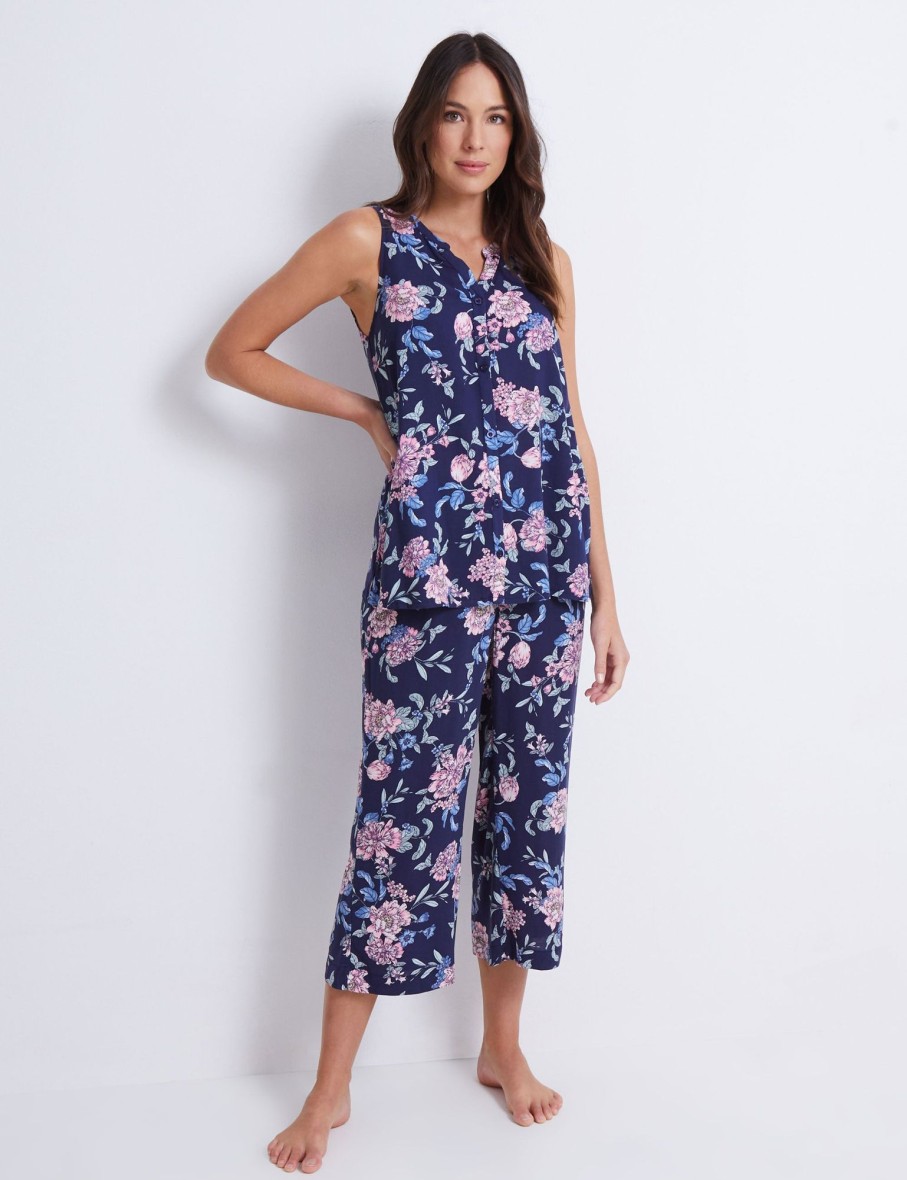 Sleepwear Katies | Katies Sleeveless Cropped Pyjama Set