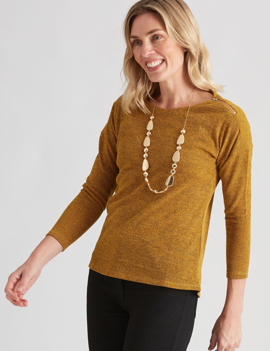 Tops NoniB | Noni B Zipped Detail Knitwear Top