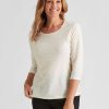 Tops Millers | Millers 3/4 Sleeve Tured Top