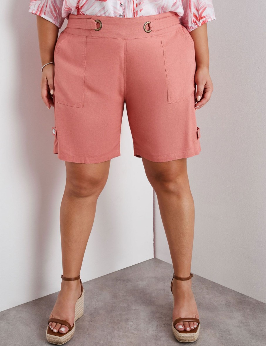 Bottoms Beme | Beme Elastic Waist Linen Shorts