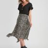 Bottoms Rockmans | Rockmans Midi Length Woven Tie Hanky Hem Skirt