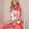 Tops NoniB | Noni B Gathered Hem Floral Print Top