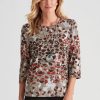 Tops NoniB | Noni B Knitwear Animal Print Top