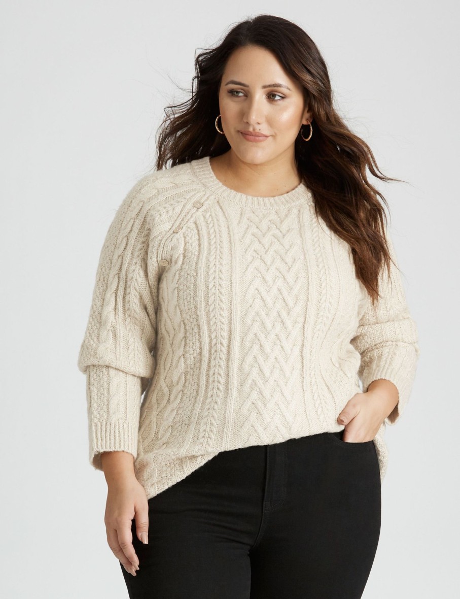 Knitwear Beme | Beme Cable Button Jumper