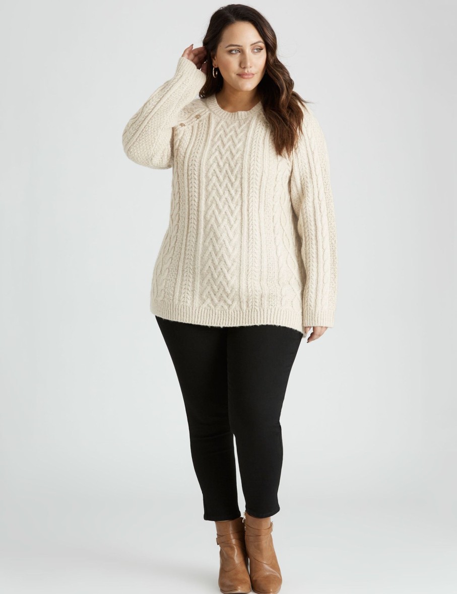 Knitwear Beme | Beme Cable Button Jumper