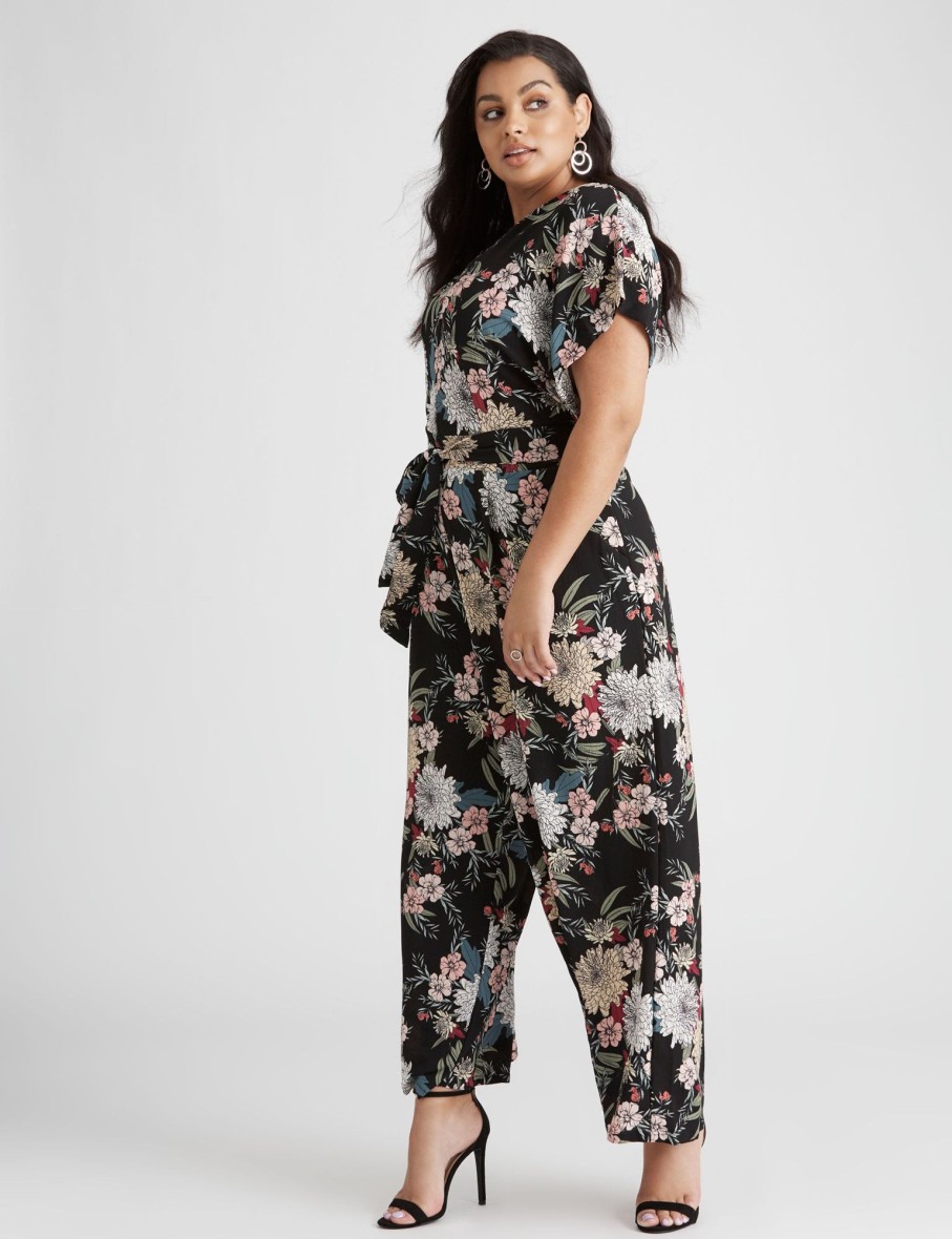 Dresses Beme | Beme 7/8 V Neck Jumpsuit