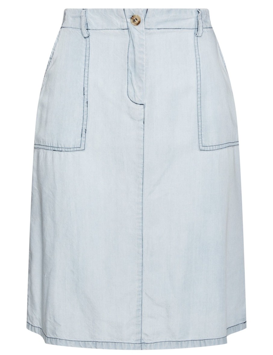 Bottoms WLane | W.Lane Chambray A-Line Skirt