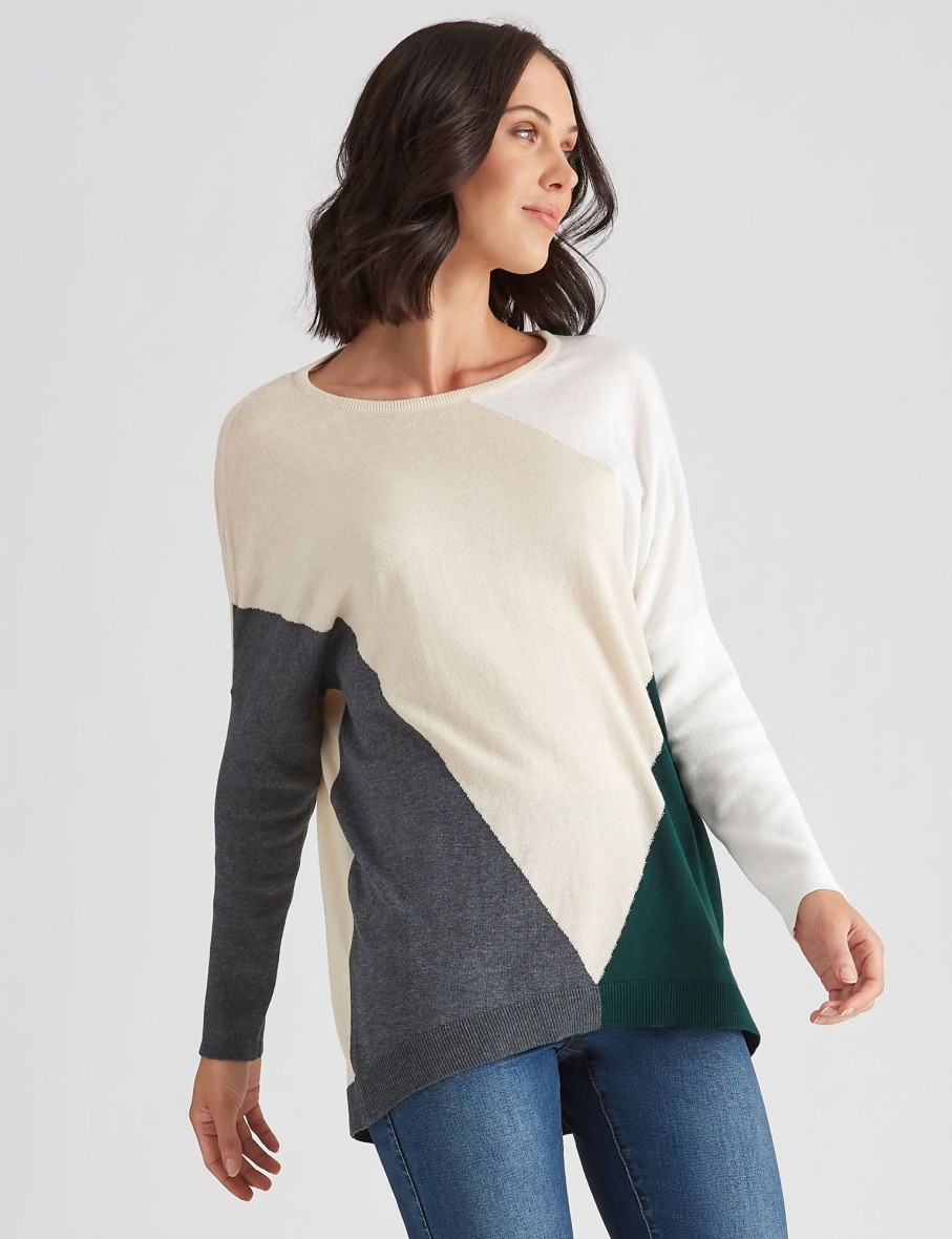 Knitwear Katies | Katies Long Sleeve Colourblock Knit